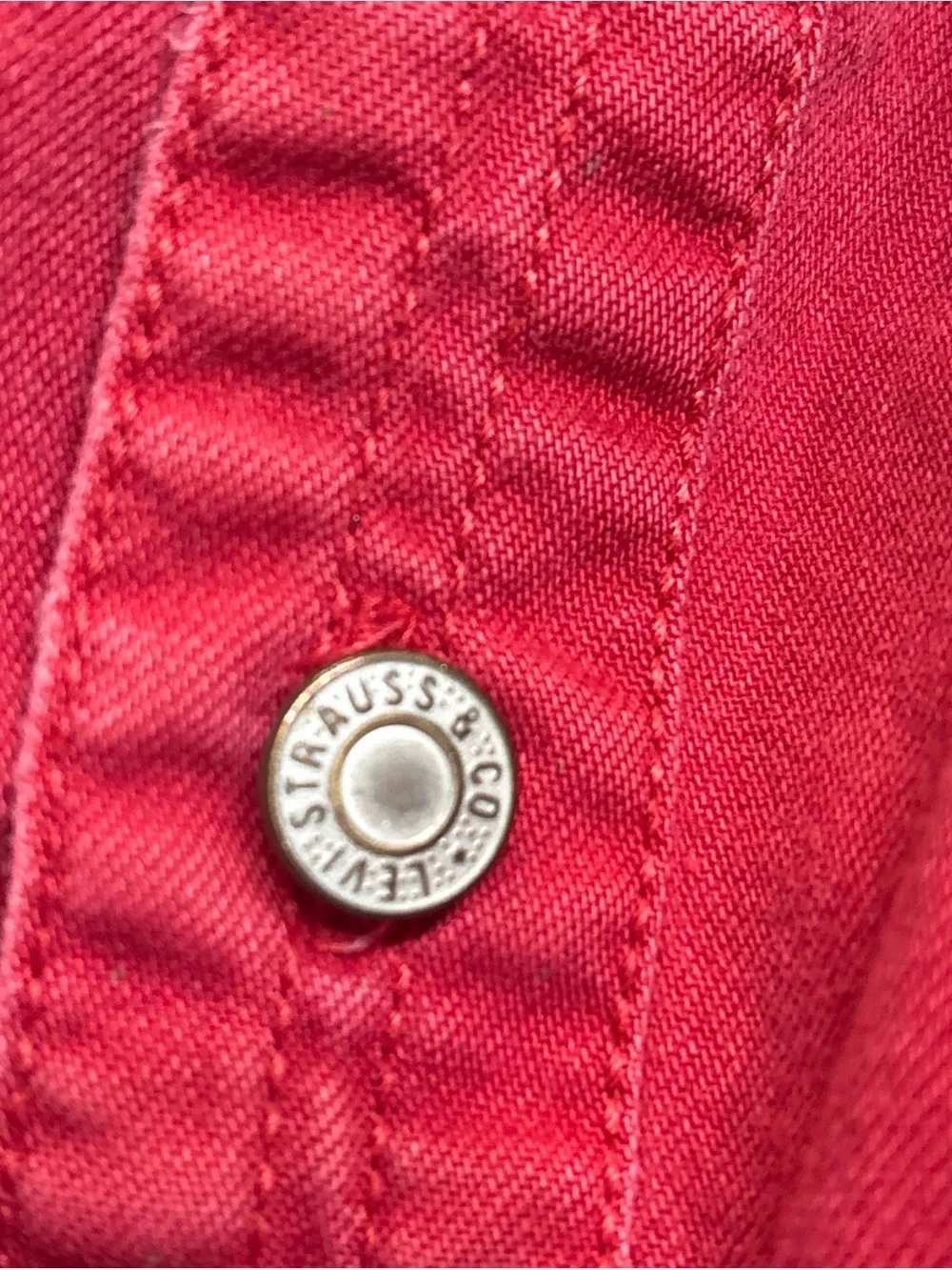 Levi's Red Cotton Button-Up Shirt Jacket Vintage - Picture 2 of 10